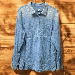 Talbots Blue Casual Button Down Shirt